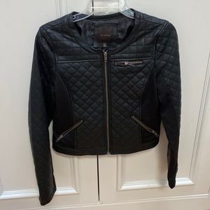 The Limited cropped black pleather jacket
